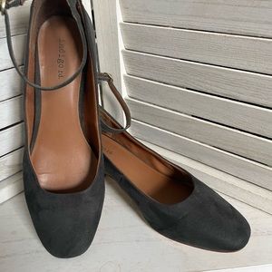 Faux Suede Heels with Ankle Strap